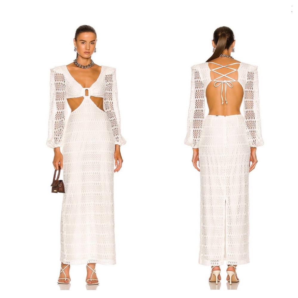 ✖️SOLD✖️PatBo White Crochet Maxi Dress - Picture 2 of 8